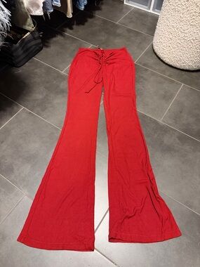 SKIMS Red Flared Drawstring Lounge Pants